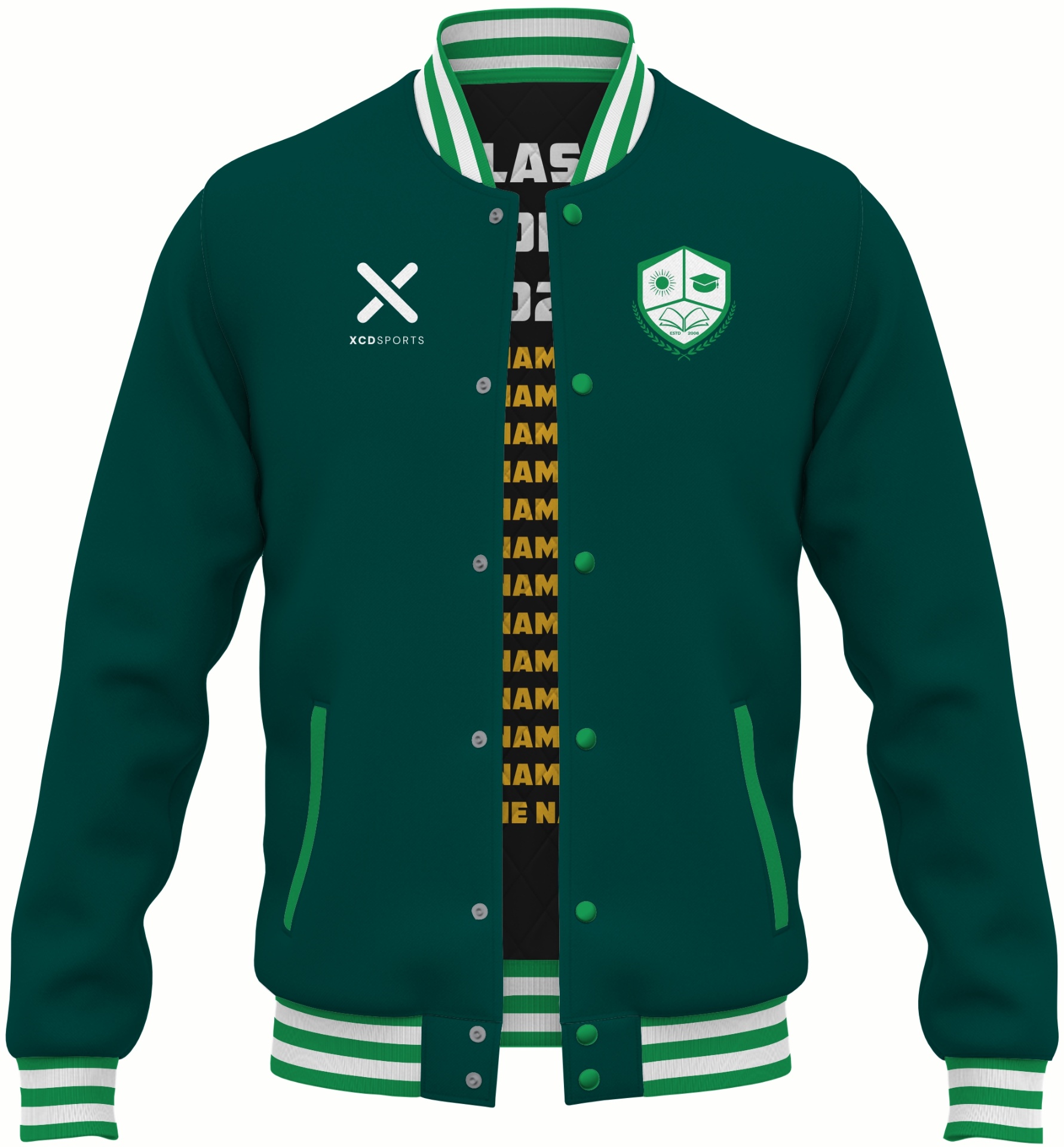 Varsity Design 40 – Two-Tone Raglan – Forest Green / White Varsity Jacket