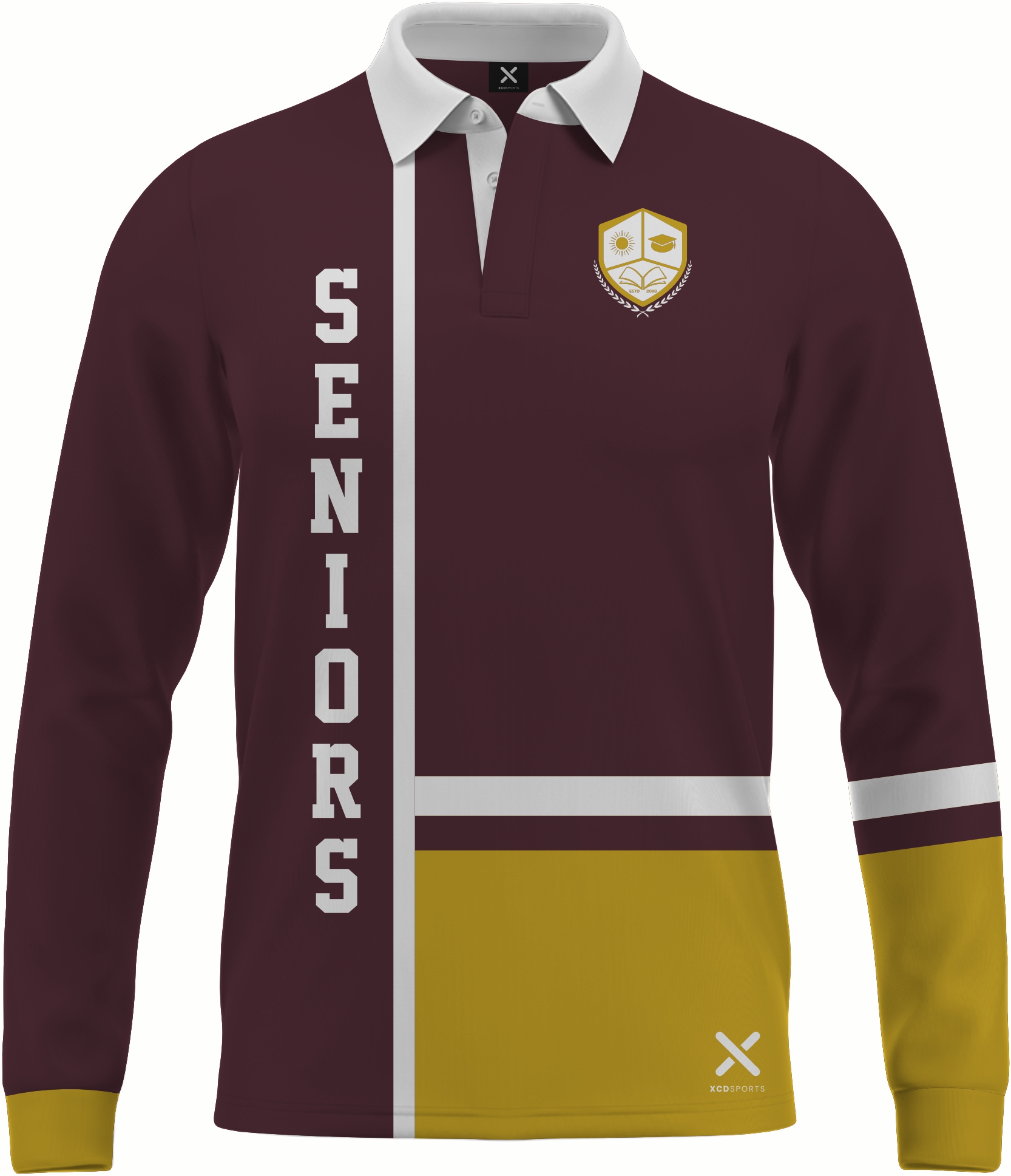 Design 12 – School Leavers – Maroon / Gold School Leavers Jersey