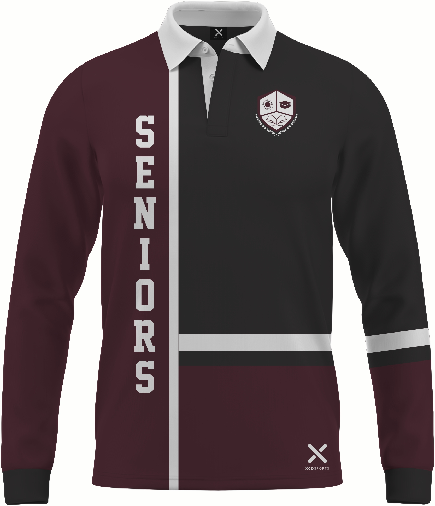 Design 12 – School Leavers – Black / Maroon School Leavers Jersey