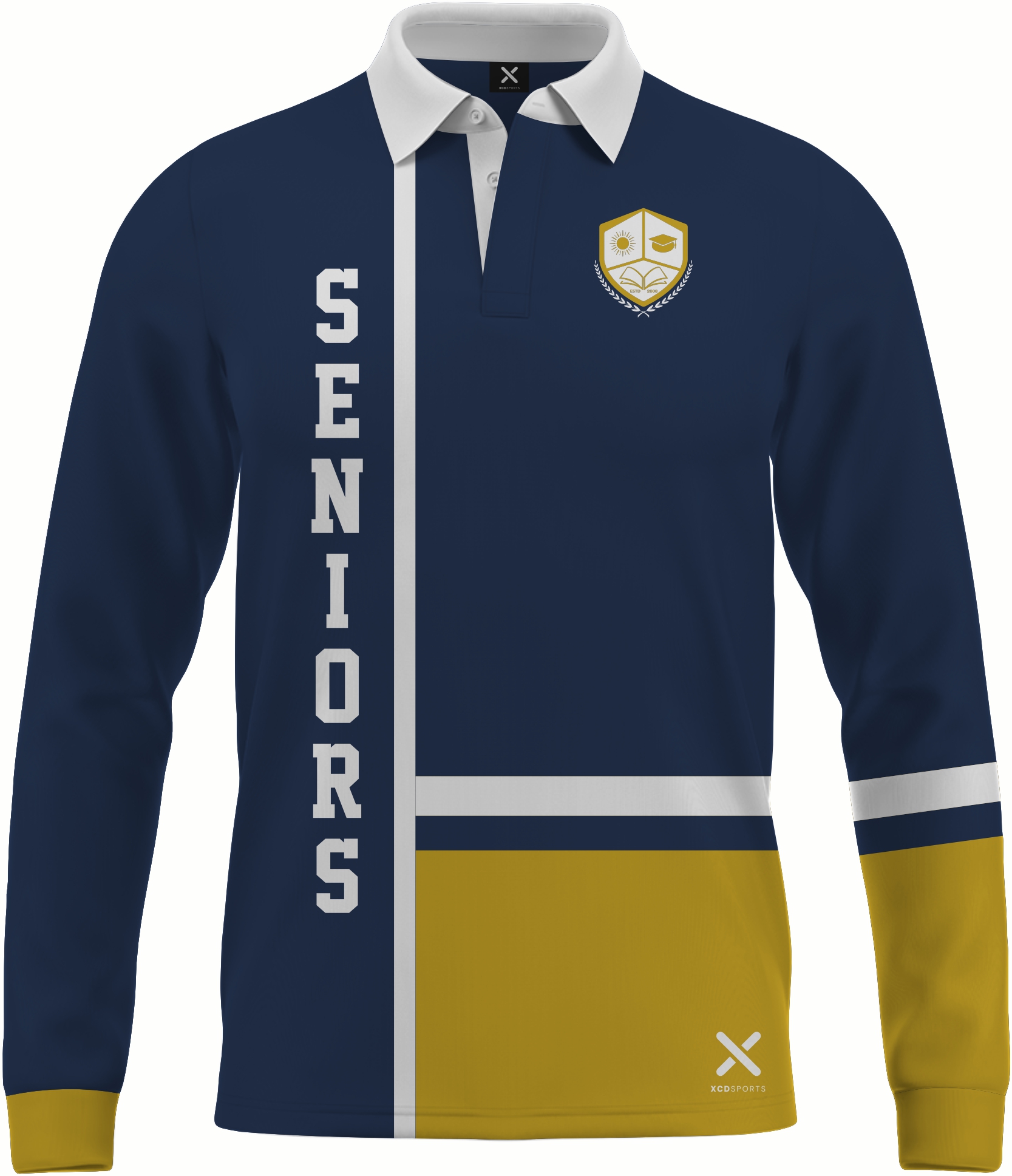 Design 12 – School Leavers – Navy / Gold School Leavers Jersey
