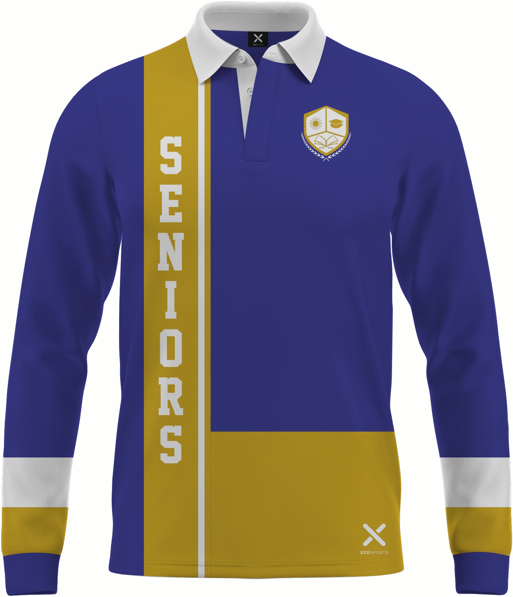 Design 10 – Seniors Panel – Royal Blue / Gold School Leavers Jersey