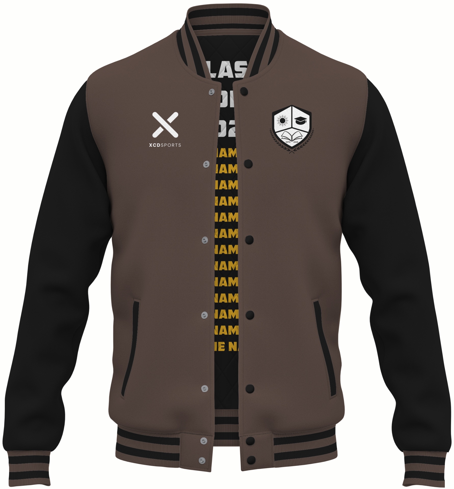 Varsity Design 13 – Two-Tone Raglan – Brown / Black Varsity Jacket