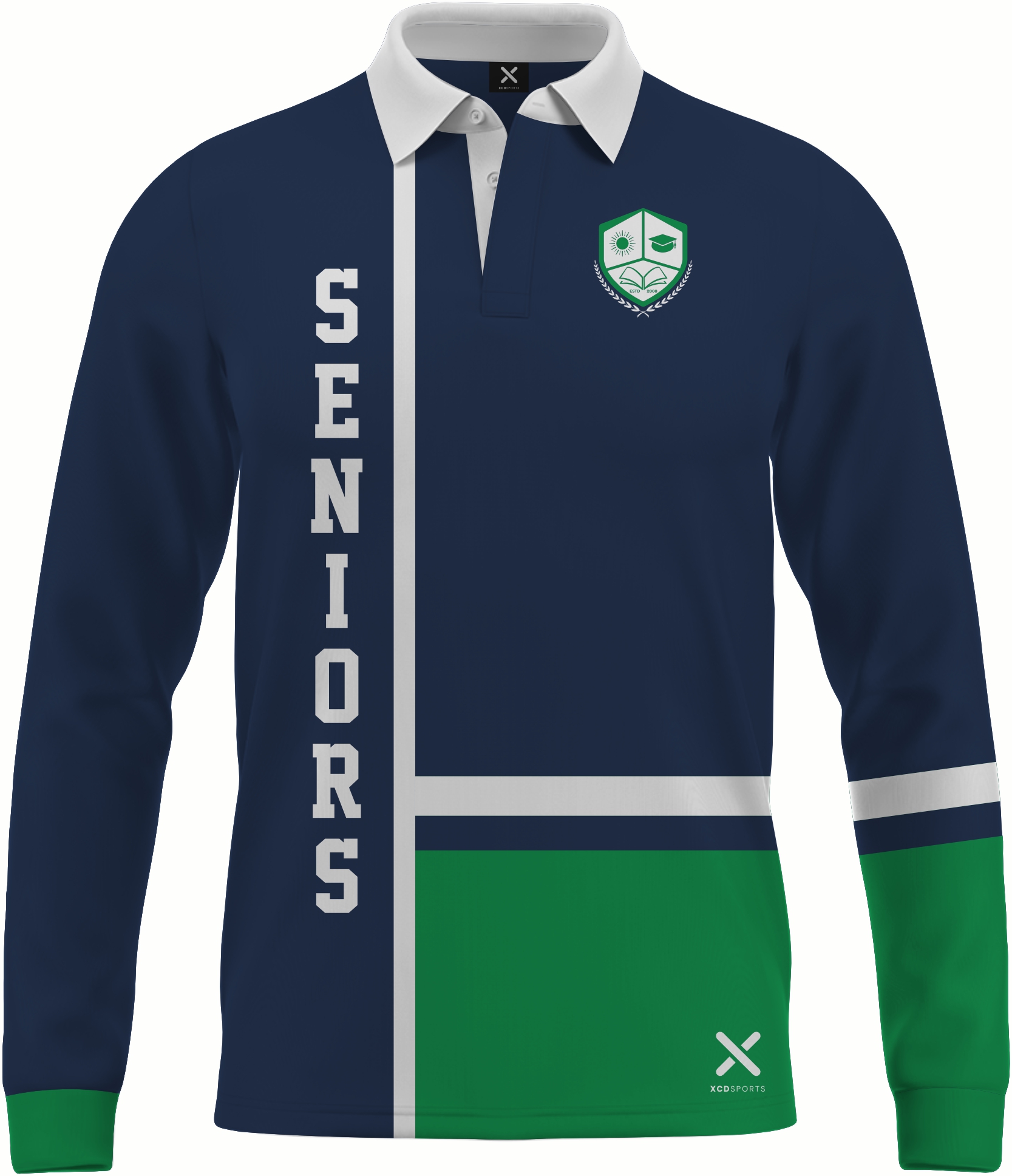 Design 12 – School Leavers – Navy / Green School Leavers Jersey