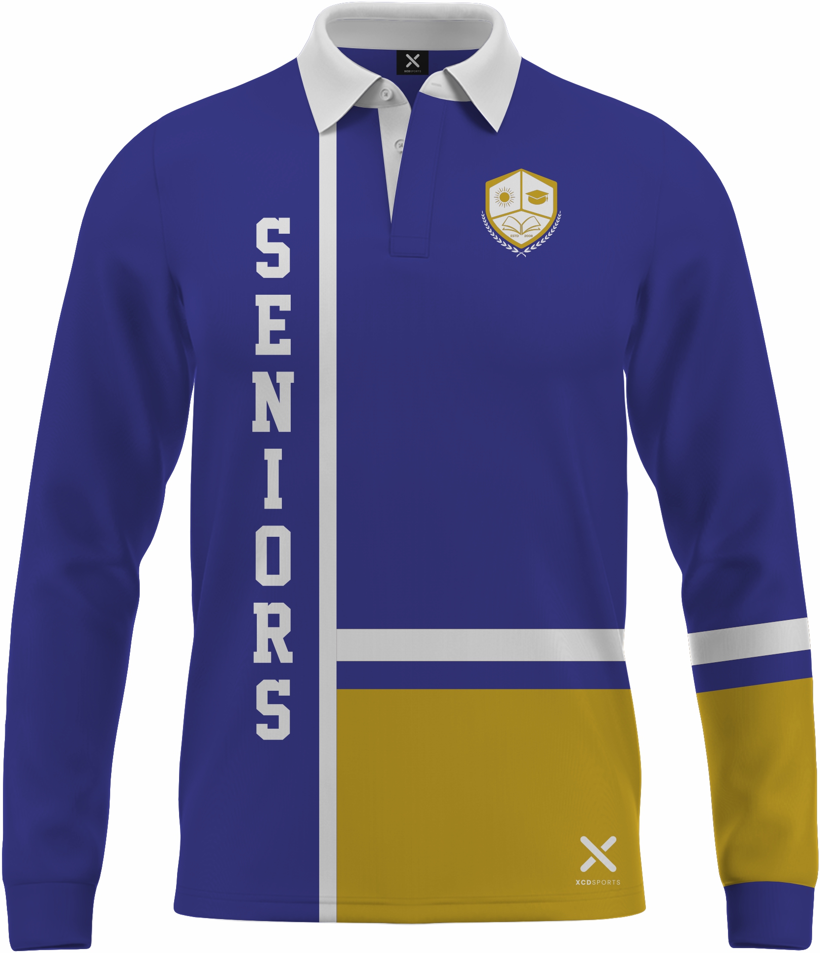 Design 12 – School Leavers – Royal Blue / Gold School Leavers Jersey
