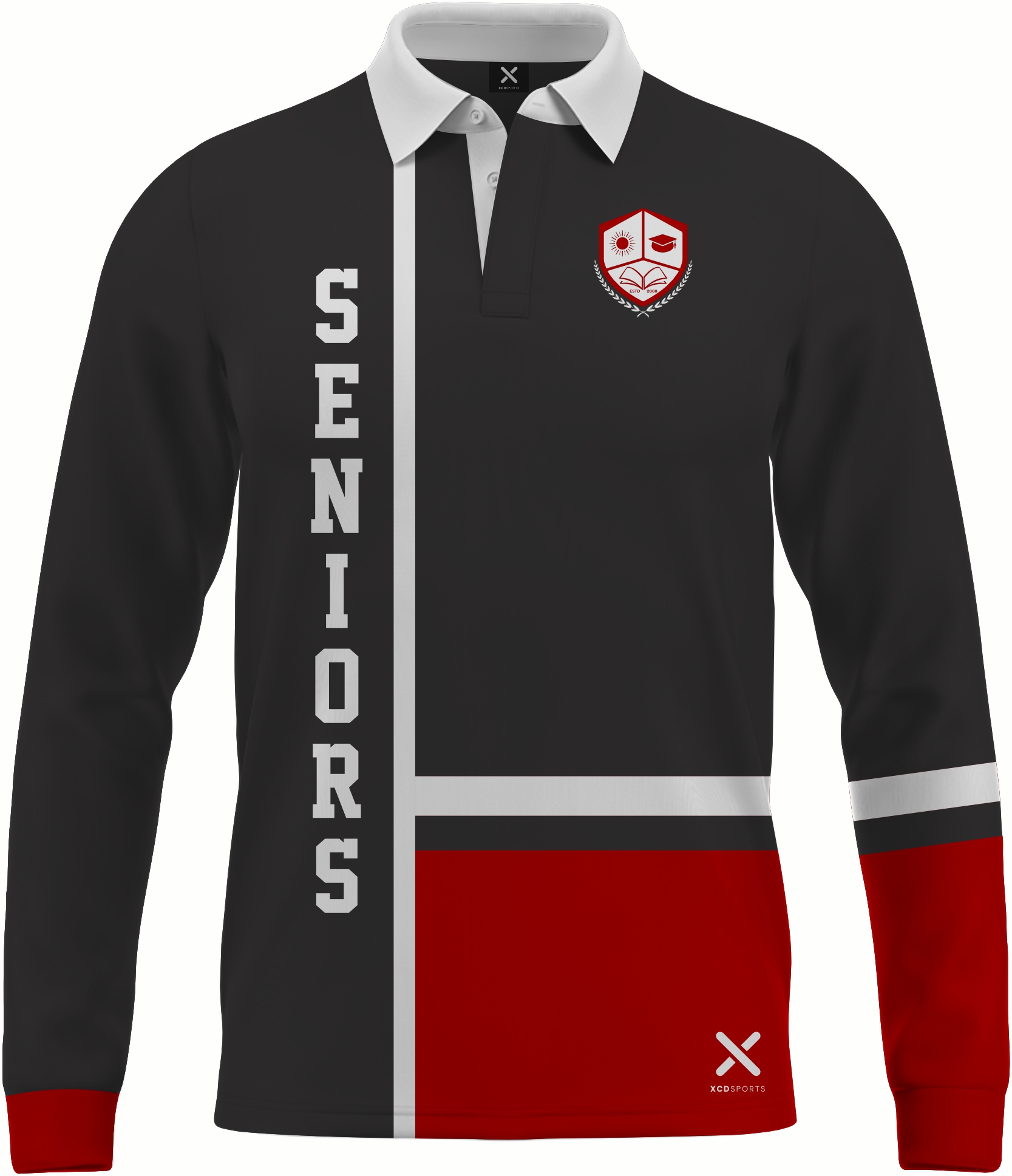 Design 12 – School Leavers – Black / Red School Leavers Jersey