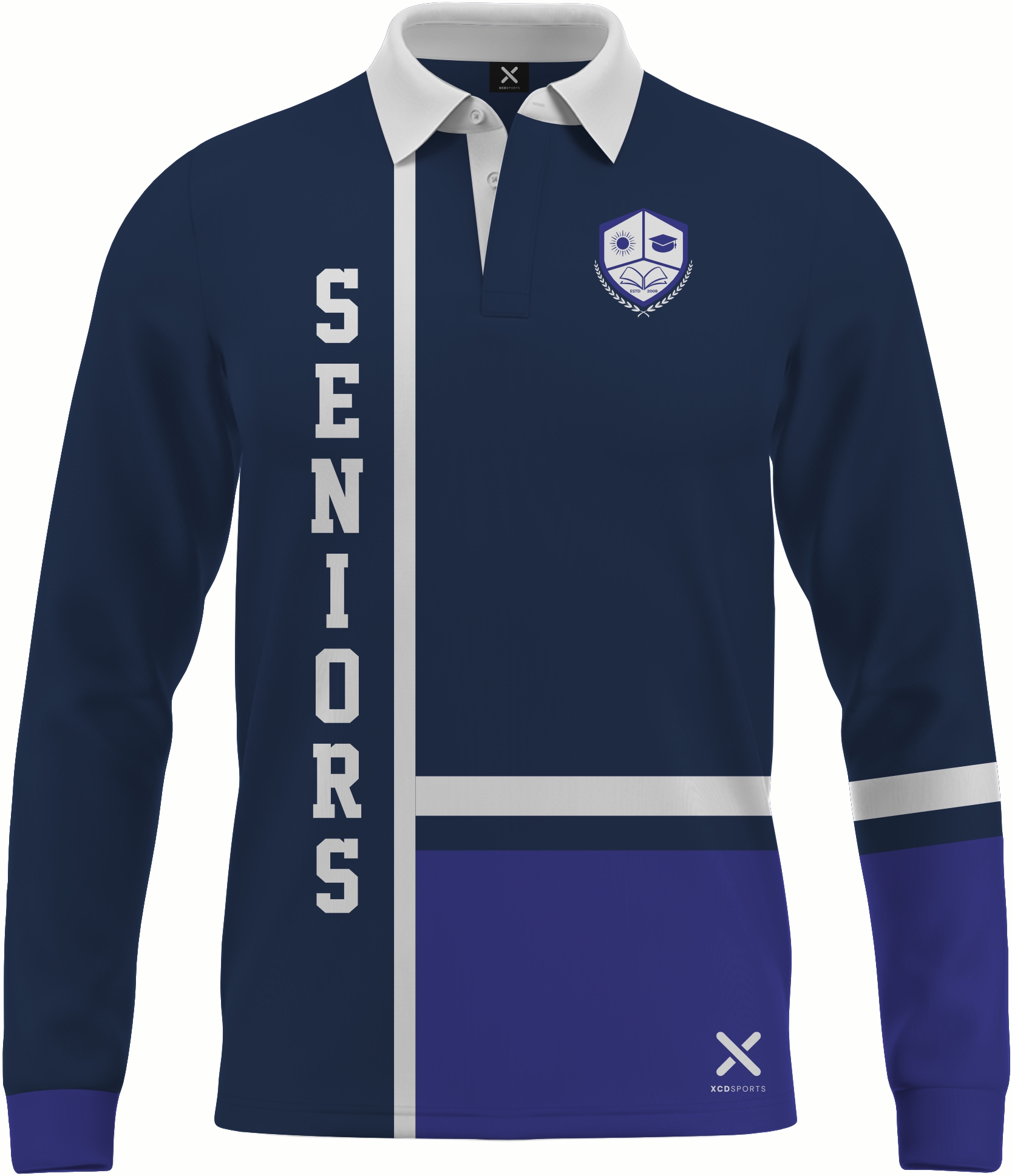 Design 12 – School Leavers – Navy / Royal Blue School Leavers Jersey